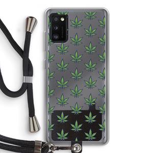 CaseCompany Weed: Samsung Galaxy A41 Transparant Hoesje met koord