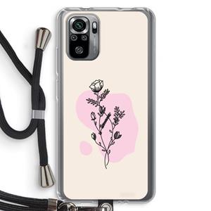 CaseCompany Roses are red: Xiaomi Redmi Note 10S Transparant Hoesje met koord