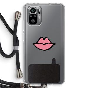 CaseCompany Kusje: Xiaomi Redmi Note 10S Transparant Hoesje met koord