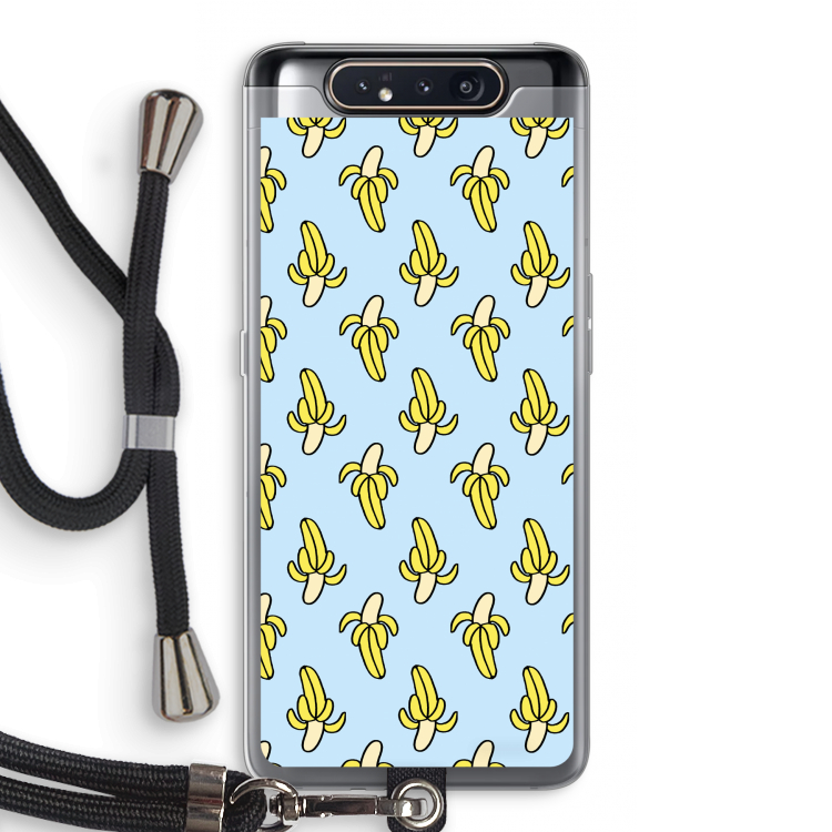 CaseCompany Bananas: Samsung Galaxy A80 Transparant Hoesje met koord