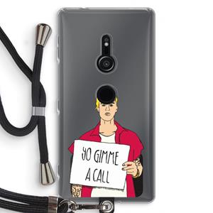 CaseCompany Gimme a call: Sony Xperia XZ2 Transparant Hoesje met koord