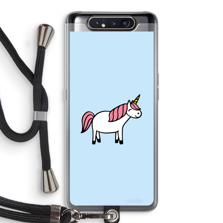 CaseCompany Eenhoorn: Samsung Galaxy A80 Transparant Hoesje met koord