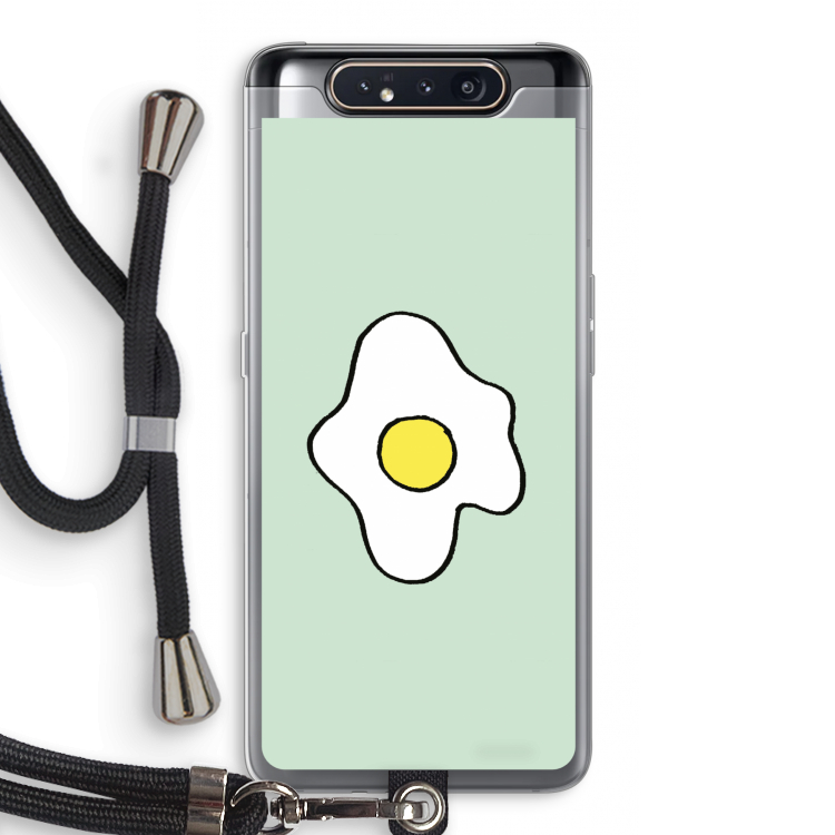 CaseCompany Spiegelei: Samsung Galaxy A80 Transparant Hoesje met koord