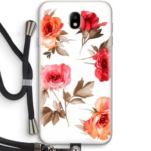 CaseCompany Roosjes: Samsung Galaxy J7 (2017) Transparant Hoesje met koord