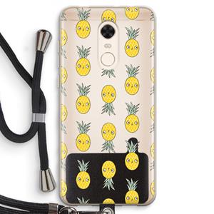CaseCompany Ananas: Xiaomi Redmi 5 Transparant Hoesje met koord