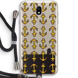 CaseCompany Musketon Anchor: Samsung Galaxy J7 (2017) Transparant Hoesje met koord