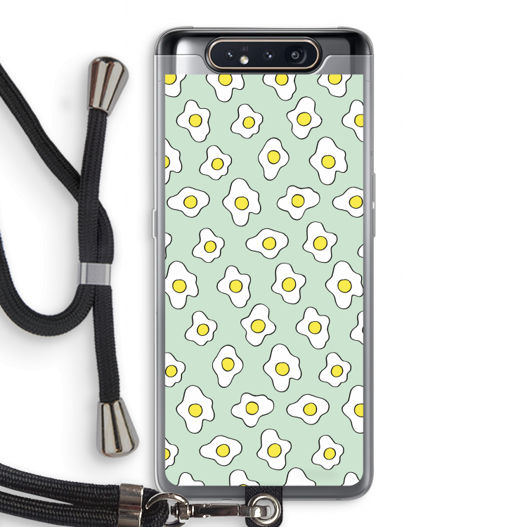 CaseCompany Spiegeleitjes: Samsung Galaxy A80 Transparant Hoesje met koord