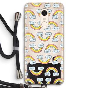CaseCompany Regenboog: Xiaomi Redmi 5 Transparant Hoesje met koord