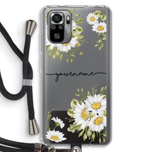 CaseCompany Daisies: Xiaomi Redmi Note 10S Transparant Hoesje met koord
