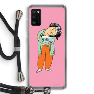 CaseCompany Visknuffel: Samsung Galaxy A41 Transparant Hoesje met koord