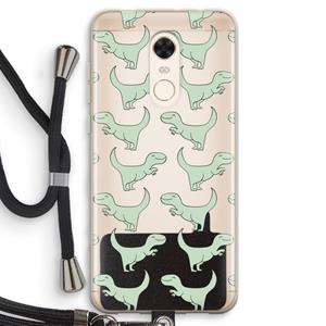 CaseCompany Dinos: Xiaomi Redmi 5 Transparant Hoesje met koord