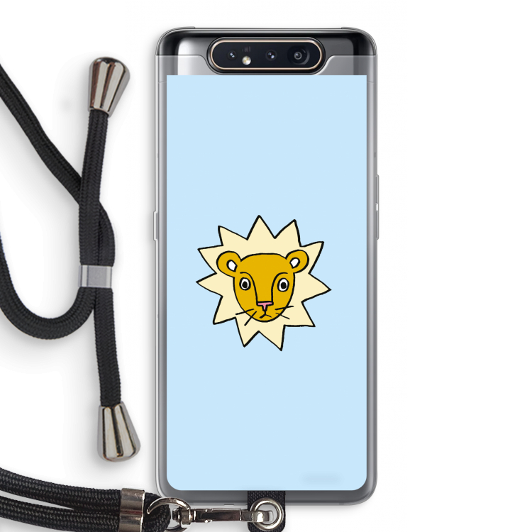 CaseCompany Kleine leeuw: Samsung Galaxy A80 Transparant Hoesje met koord
