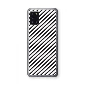 CaseCompany Strepen zwart-wit: Samsung Galaxy A31 Transparant Hoesje