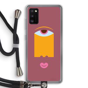 CaseCompany Mono V: Samsung Galaxy A41 Transparant Hoesje met koord