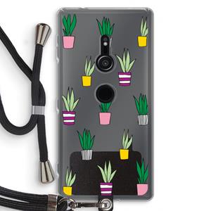 CaseCompany Sanseveria: Sony Xperia XZ2 Transparant Hoesje met koord
