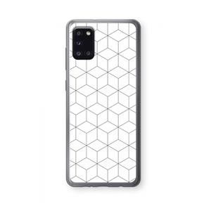 CaseCompany Zwart-witte kubussen: Samsung Galaxy A31 Transparant Hoesje