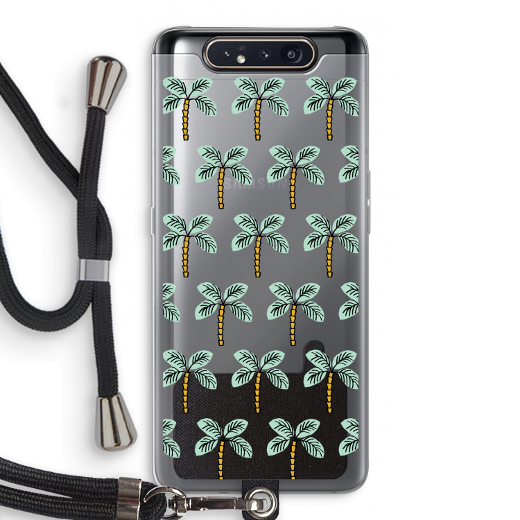 CaseCompany Paradise: Samsung Galaxy A80 Transparant Hoesje met koord