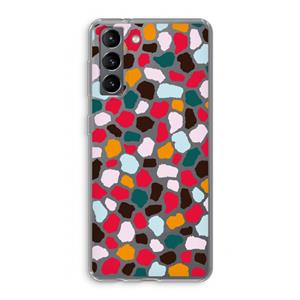 CaseCompany Colored Giraffe: Samsung Galaxy S21 Transparant Hoesje