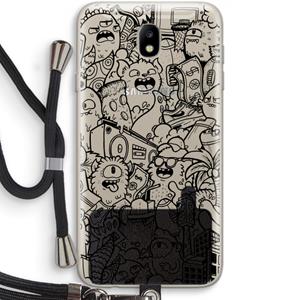 CaseCompany Vexx Black City : Samsung Galaxy J7 (2017) Transparant Hoesje met koord