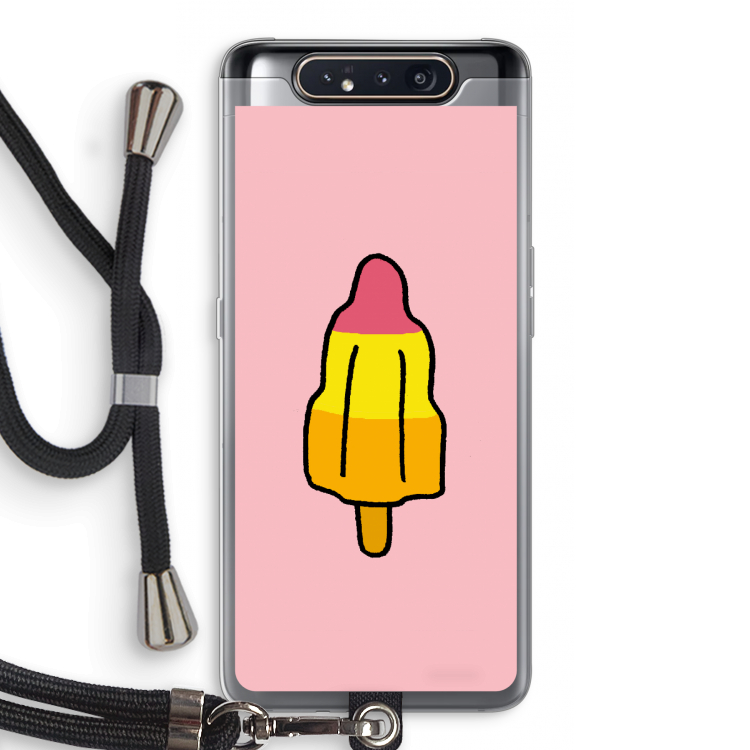 CaseCompany Raketijsje: Samsung Galaxy A80 Transparant Hoesje met koord