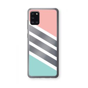 CaseCompany Strepen pastel: Samsung Galaxy A31 Transparant Hoesje