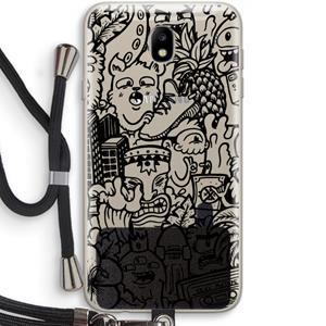 CaseCompany Vexx Black Mixtape: Samsung Galaxy J7 (2017) Transparant Hoesje met koord