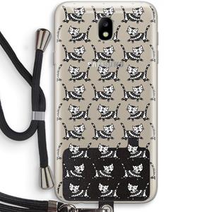 CaseCompany Zwarte poes: Samsung Galaxy J7 (2017) Transparant Hoesje met koord