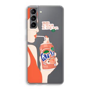 CaseCompany Peach please!: Samsung Galaxy S21 Transparant Hoesje