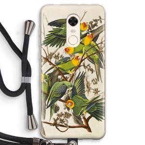 CaseCompany Carolinaparkiet: Xiaomi Redmi 5 Transparant Hoesje met koord