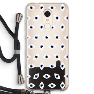 CaseCompany Eyes pattern: Xiaomi Redmi 5 Transparant Hoesje met koord