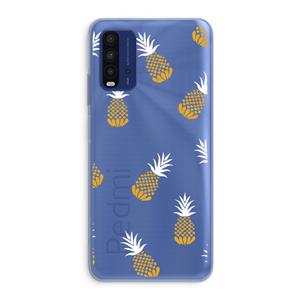 CaseCompany Ananasjes: Xiaomi Redmi 9T Transparant Hoesje