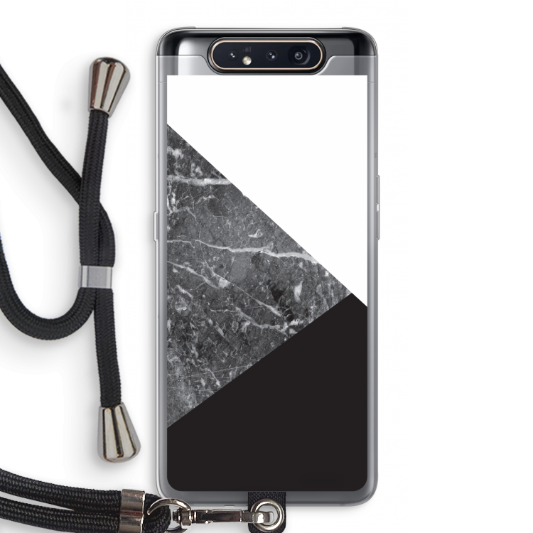 CaseCompany Combinatie marmer: Samsung Galaxy A80 Transparant Hoesje met koord