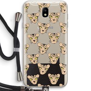 CaseCompany Tijger: Samsung Galaxy J7 (2017) Transparant Hoesje met koord