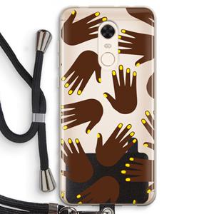 CaseCompany Hands dark: Xiaomi Redmi 5 Transparant Hoesje met koord