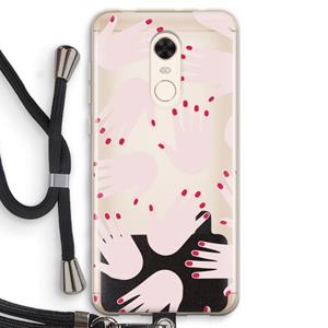 CaseCompany Hands pink: Xiaomi Redmi 5 Transparant Hoesje met koord