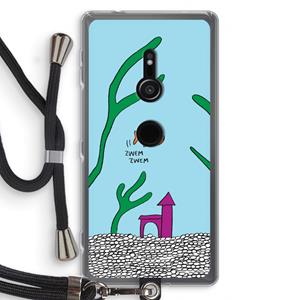 CaseCompany Aquarium: Sony Xperia XZ2 Transparant Hoesje met koord