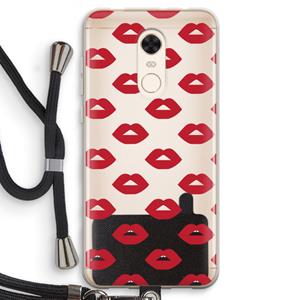 CaseCompany Lips: Xiaomi Redmi 5 Transparant Hoesje met koord