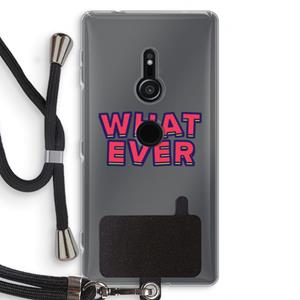 CaseCompany Whatever: Sony Xperia XZ2 Transparant Hoesje met koord