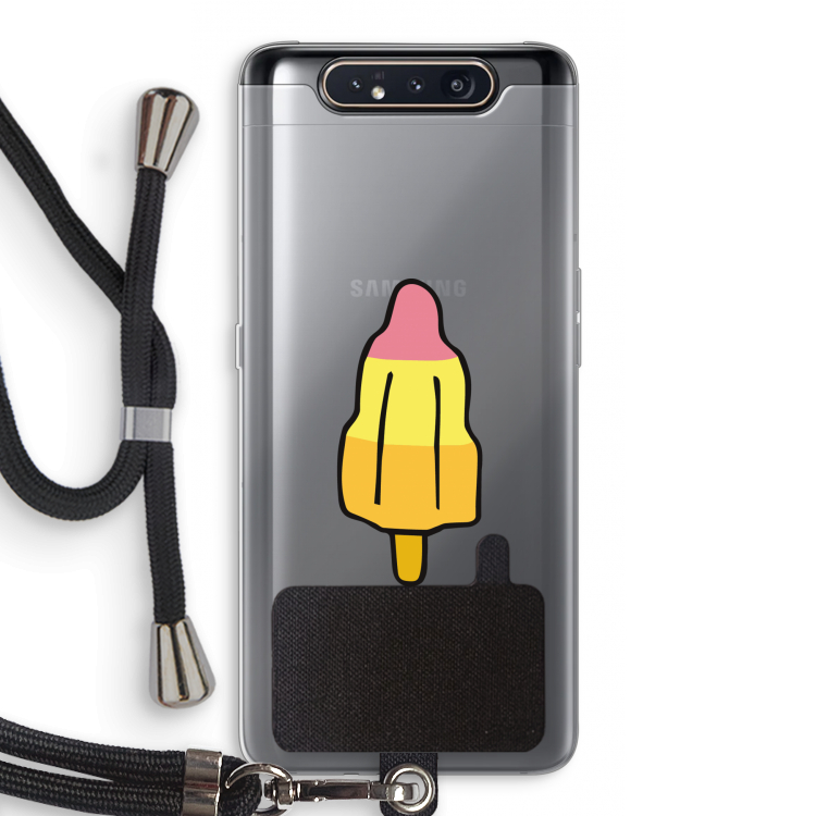 CaseCompany Raketijsje: Samsung Galaxy A80 Transparant Hoesje met koord