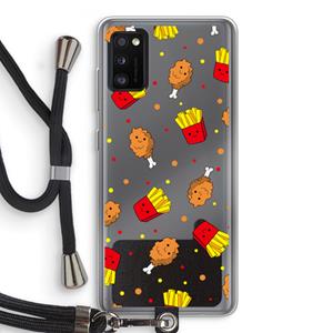 CaseCompany Chicken 'n Fries: Samsung Galaxy A41 Transparant Hoesje met koord