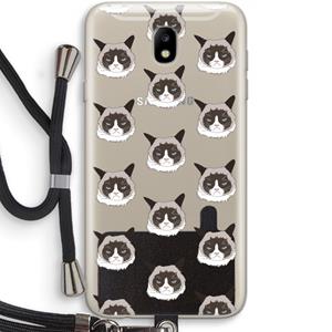 CaseCompany It's a Purrr Case: Samsung Galaxy J7 (2017) Transparant Hoesje met koord