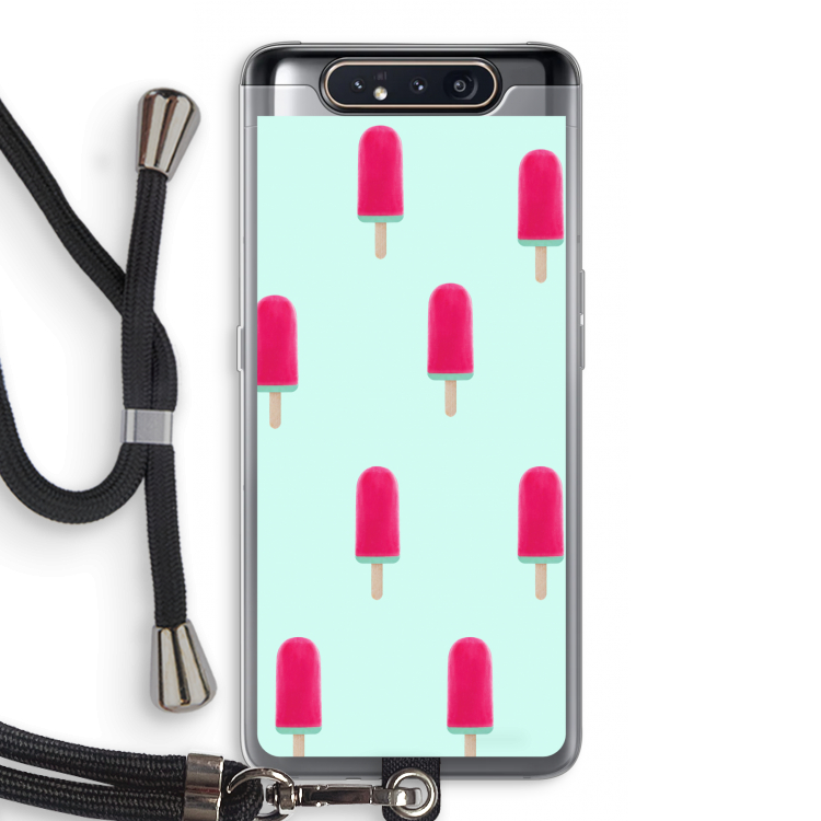 CaseCompany Waterijsje: Samsung Galaxy A80 Transparant Hoesje met koord