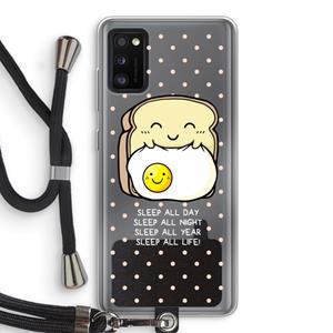 CaseCompany Sleep All Day: Samsung Galaxy A41 Transparant Hoesje met koord