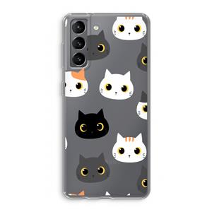 CaseCompany Katten: Samsung Galaxy S21 Transparant Hoesje