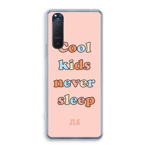 CaseCompany Cool Kids Never Sleep: Sony Xperia 5 II Transparant Hoesje