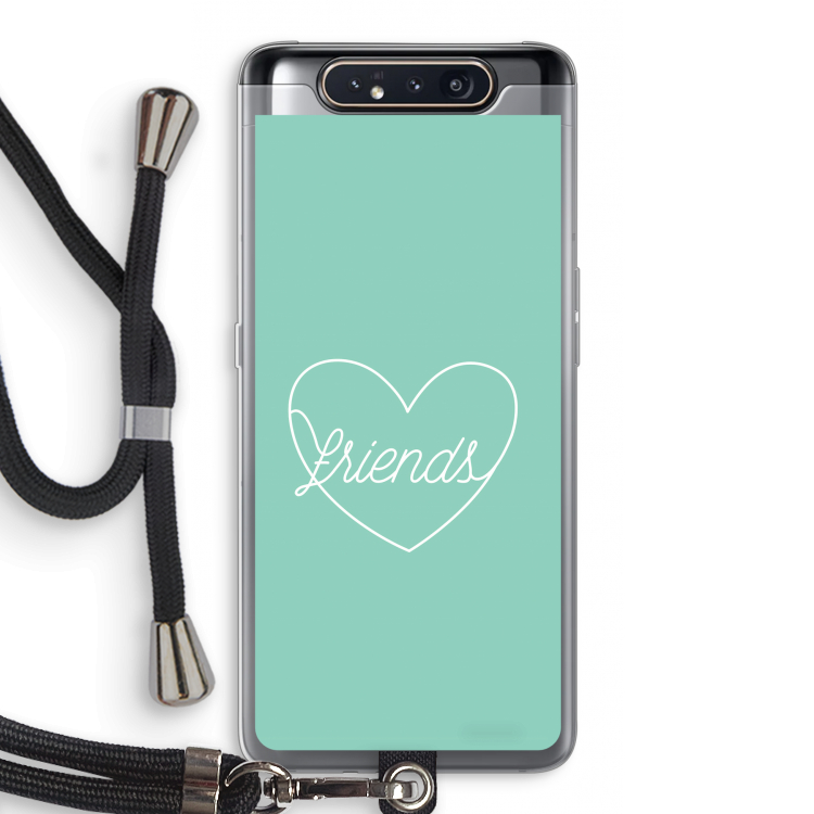 CaseCompany Friends heart pastel: Samsung Galaxy A80 Transparant Hoesje met koord