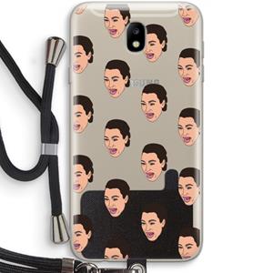 CaseCompany Ugly Cry Call: Samsung Galaxy J7 (2017) Transparant Hoesje met koord