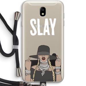 CaseCompany Slay All Day: Samsung Galaxy J7 (2017) Transparant Hoesje met koord