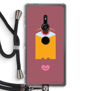 CaseCompany Mono V: Sony Xperia XZ2 Transparant Hoesje met koord