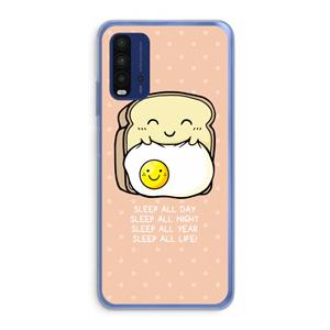 CaseCompany Sleep All Day: Xiaomi Redmi 9T Transparant Hoesje